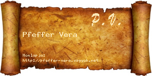 Pfeffer Vera névjegykártya